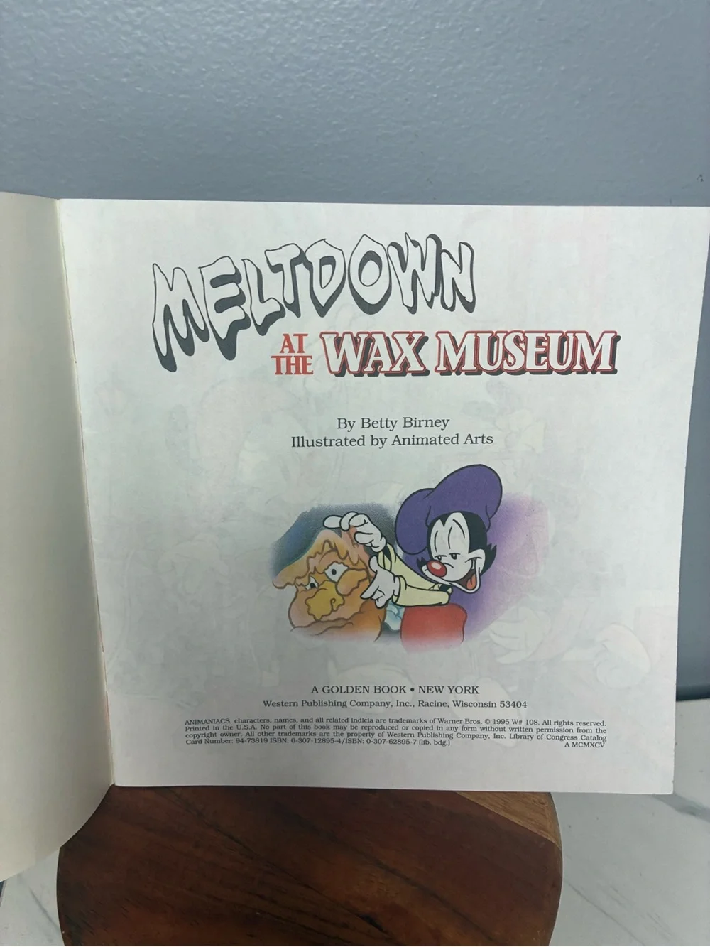 1995 Animaniacs Meltdown at the Wax Museum Golden Look-Look Book Special Ed